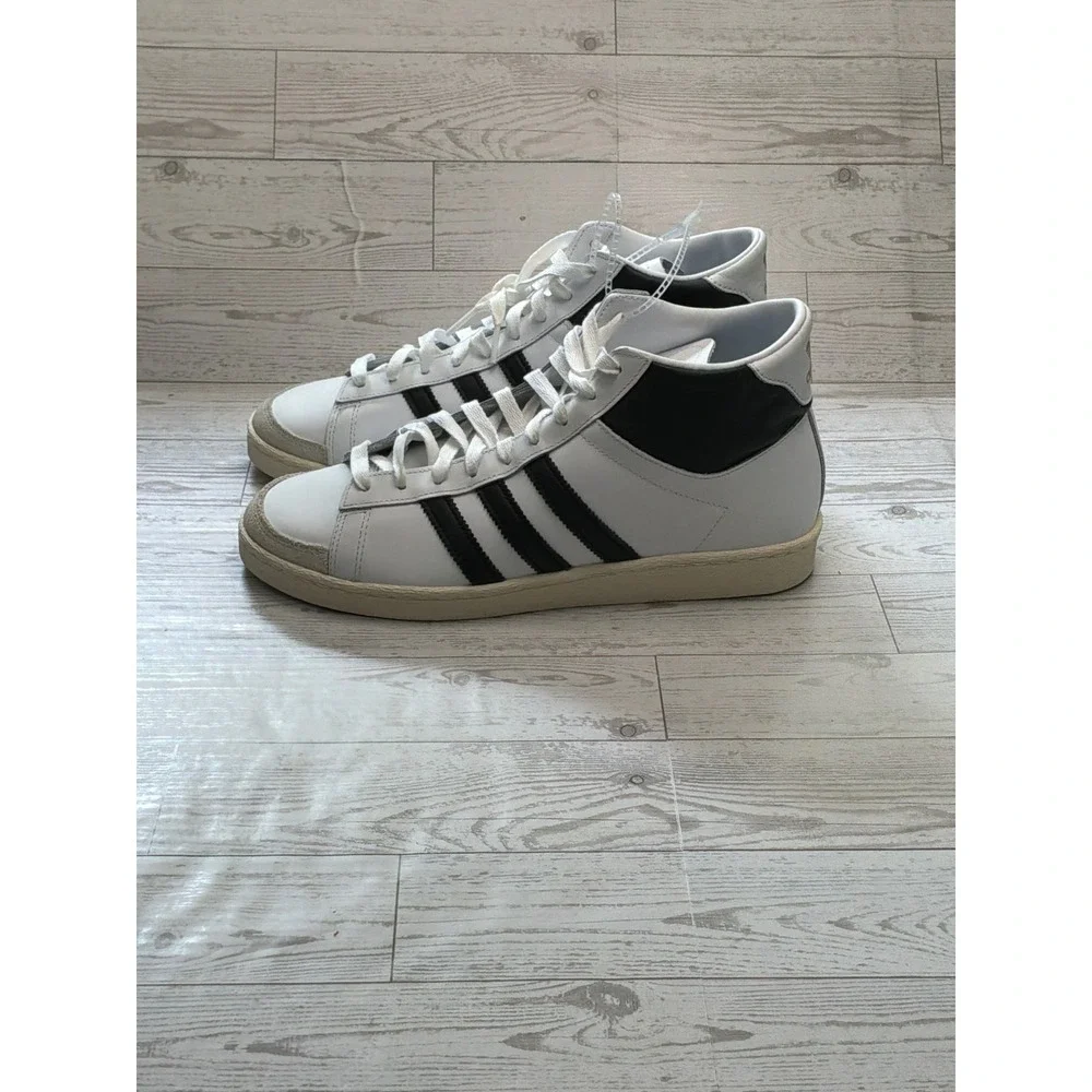 Adidas Jabbar Hi JI3445 Mens 9 White Black NWT Leather Retro  Basketball Sneaker